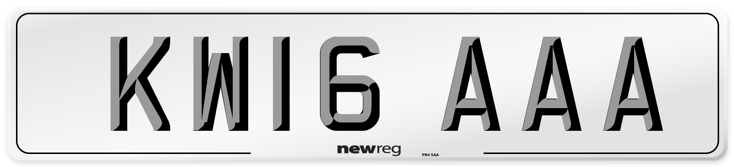 KW16 AAA Number Plate from New Reg